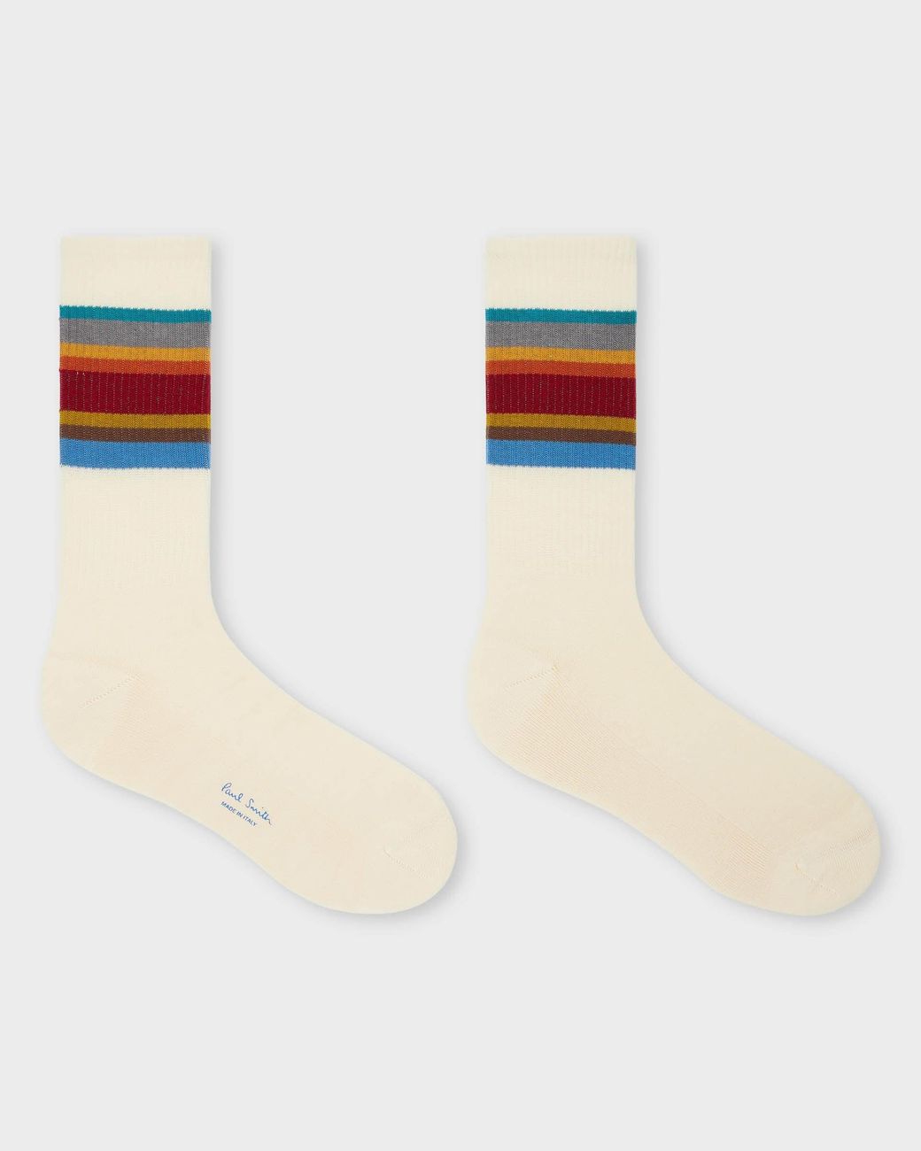 Paul Smith White Signature Stripe Sport Socks for men