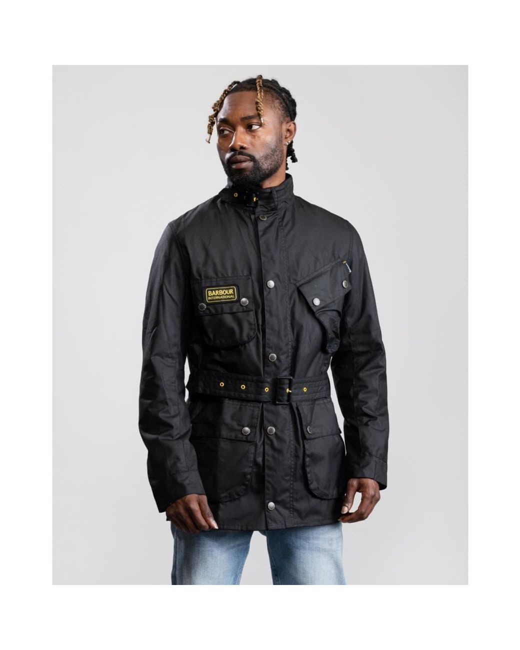 Barbour Cotton Slim International Wax Jacket in Black/Black (Black) for Men  - Save 50% - Lyst