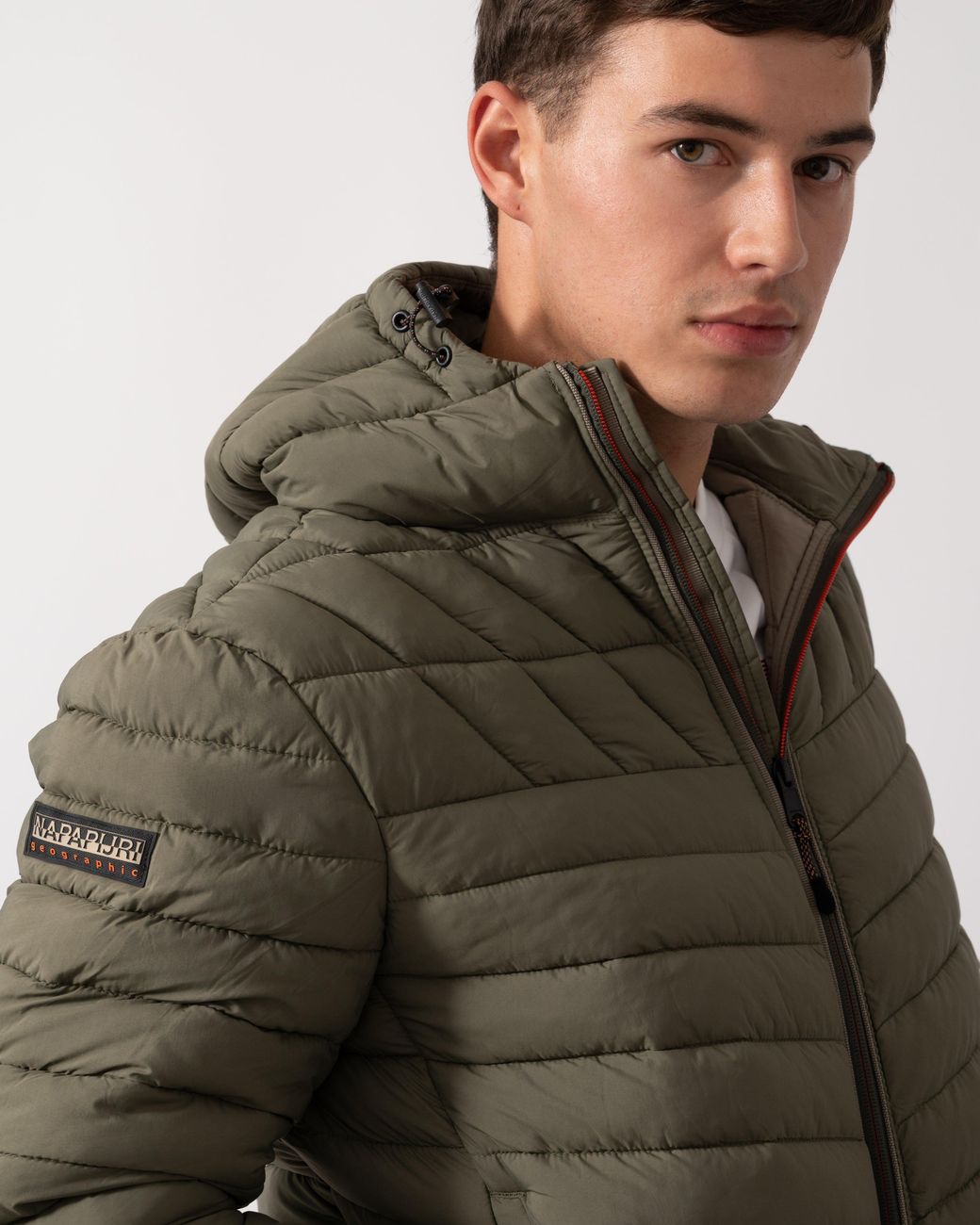 Napapijri Green A-Lapaz Hooded Puffer Jacket for men