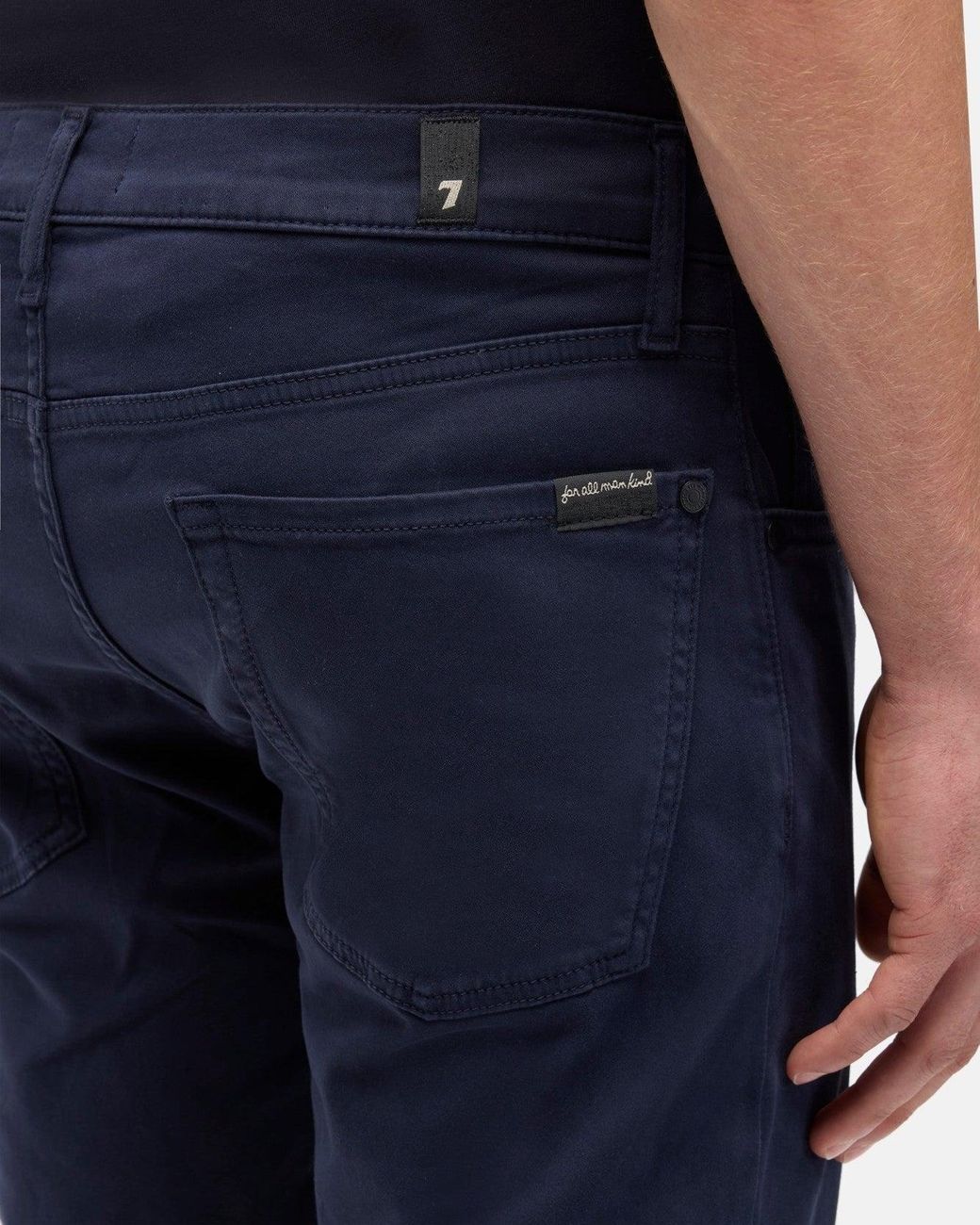 7 For All Mankind Blue Slimmy Slim Fit Luxe Performance Plus Stretch Sateen Jeans for men