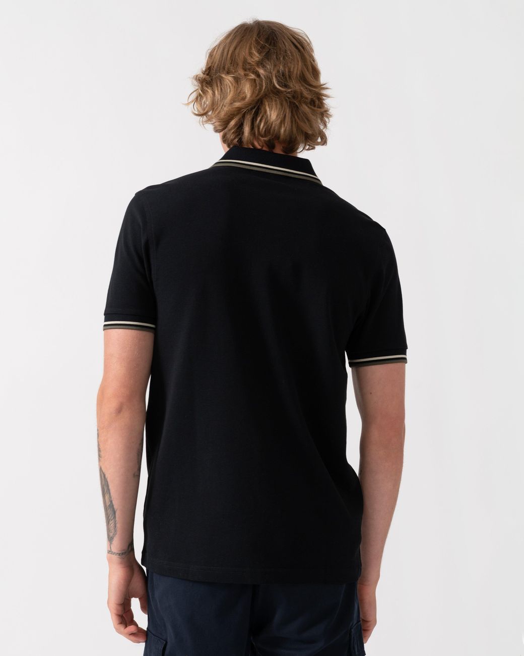 Fred Perry Black Twin Tipped Signature Polo Shirt for men