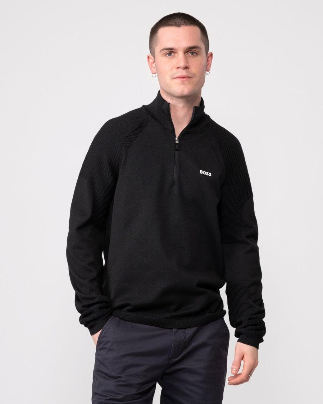 Hugo Boss Perform-X Quarter Zip Sweater - Grey Hugo Boss Perform-X Quarter Zip Sweater - Grey