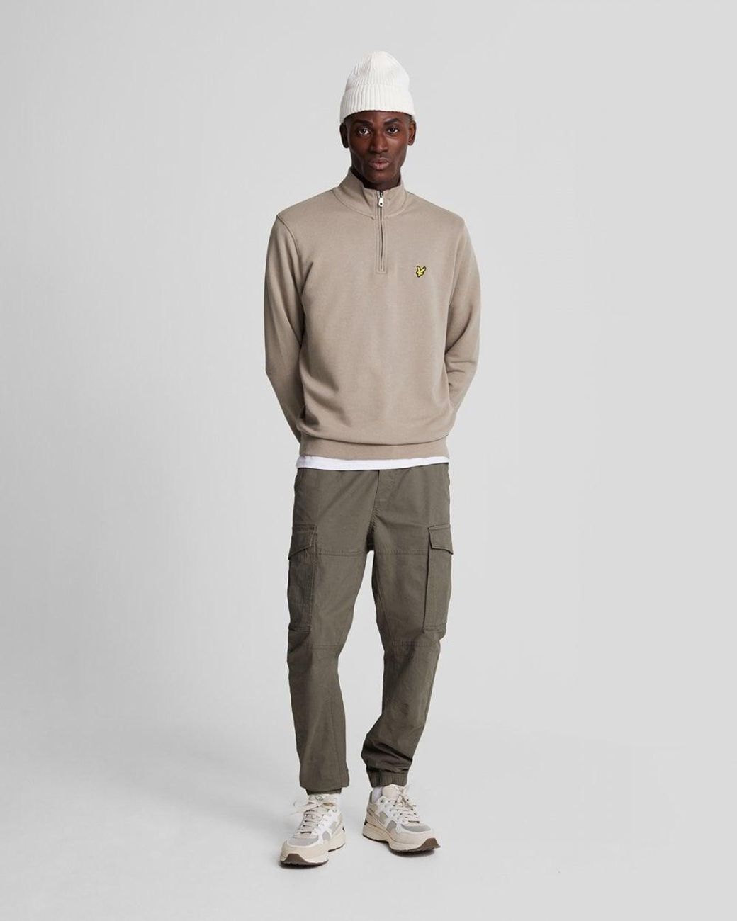 Lyle & Scott Natural Cotton Merino 1/4 Zip Jumper for men