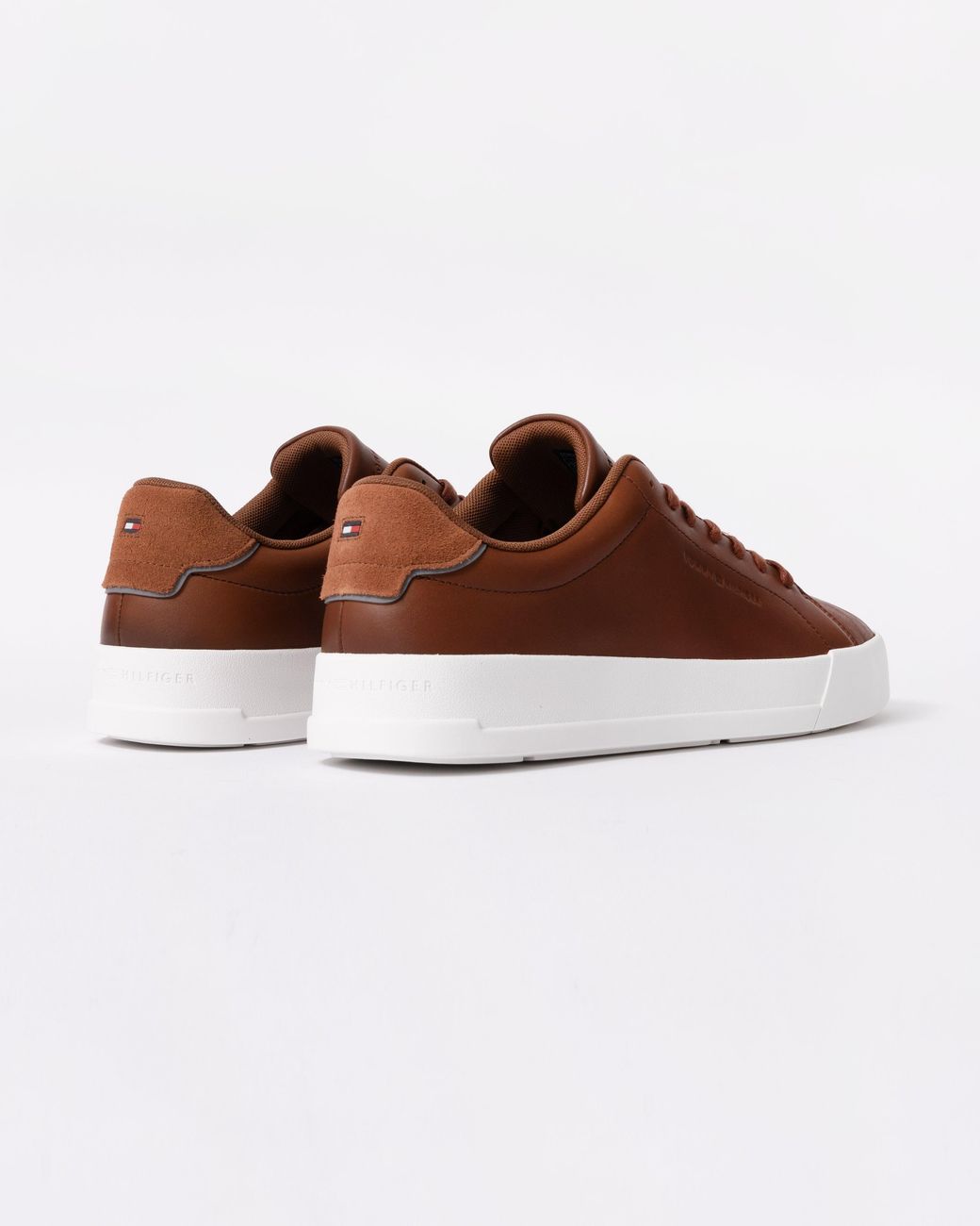 Tommy Hilfiger Brown Th Core Leather Court Trainers for men