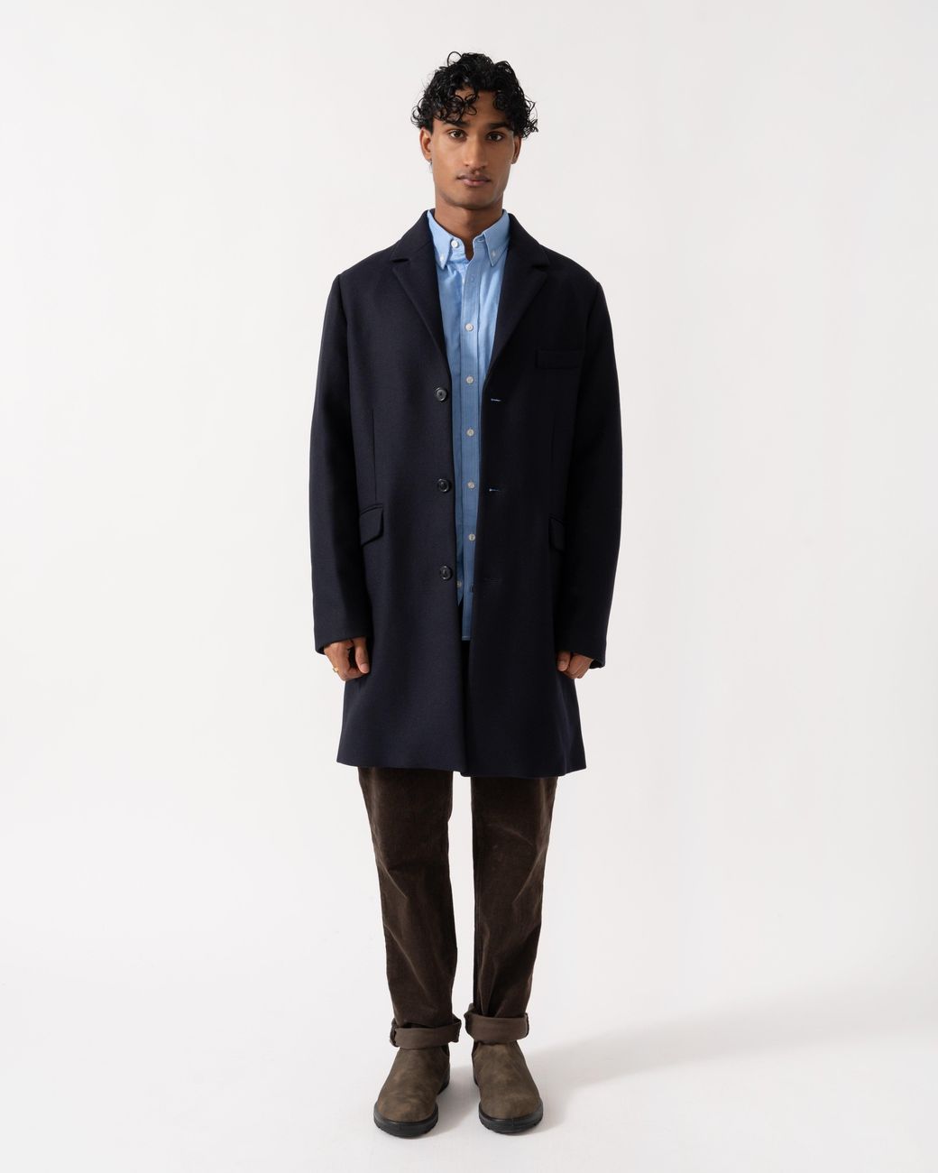 Gant Blue Classic Wool Coat for men