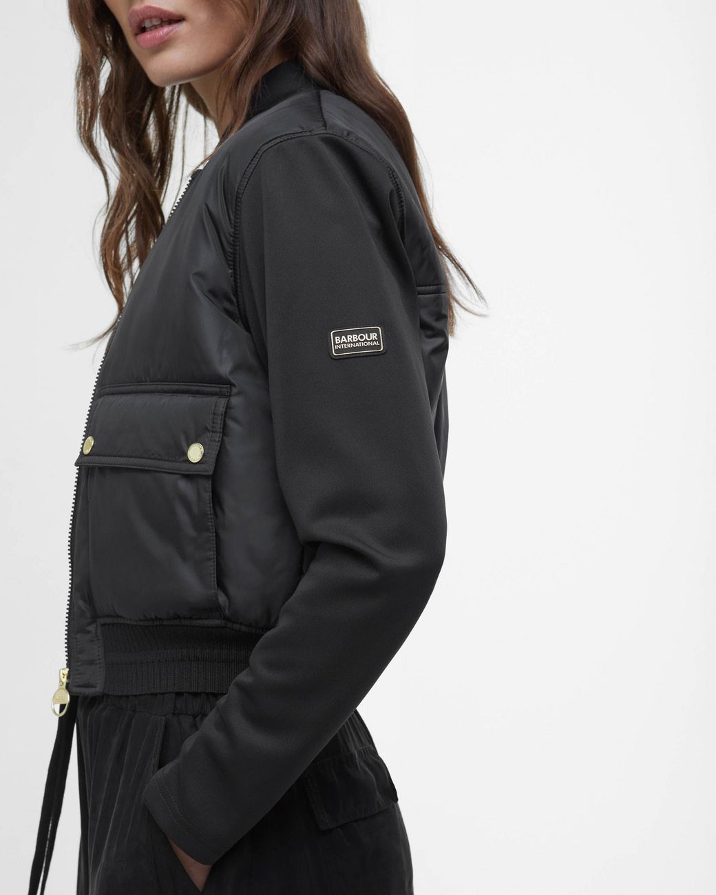 Barbour Black Emerson Quilted Sweatshirt