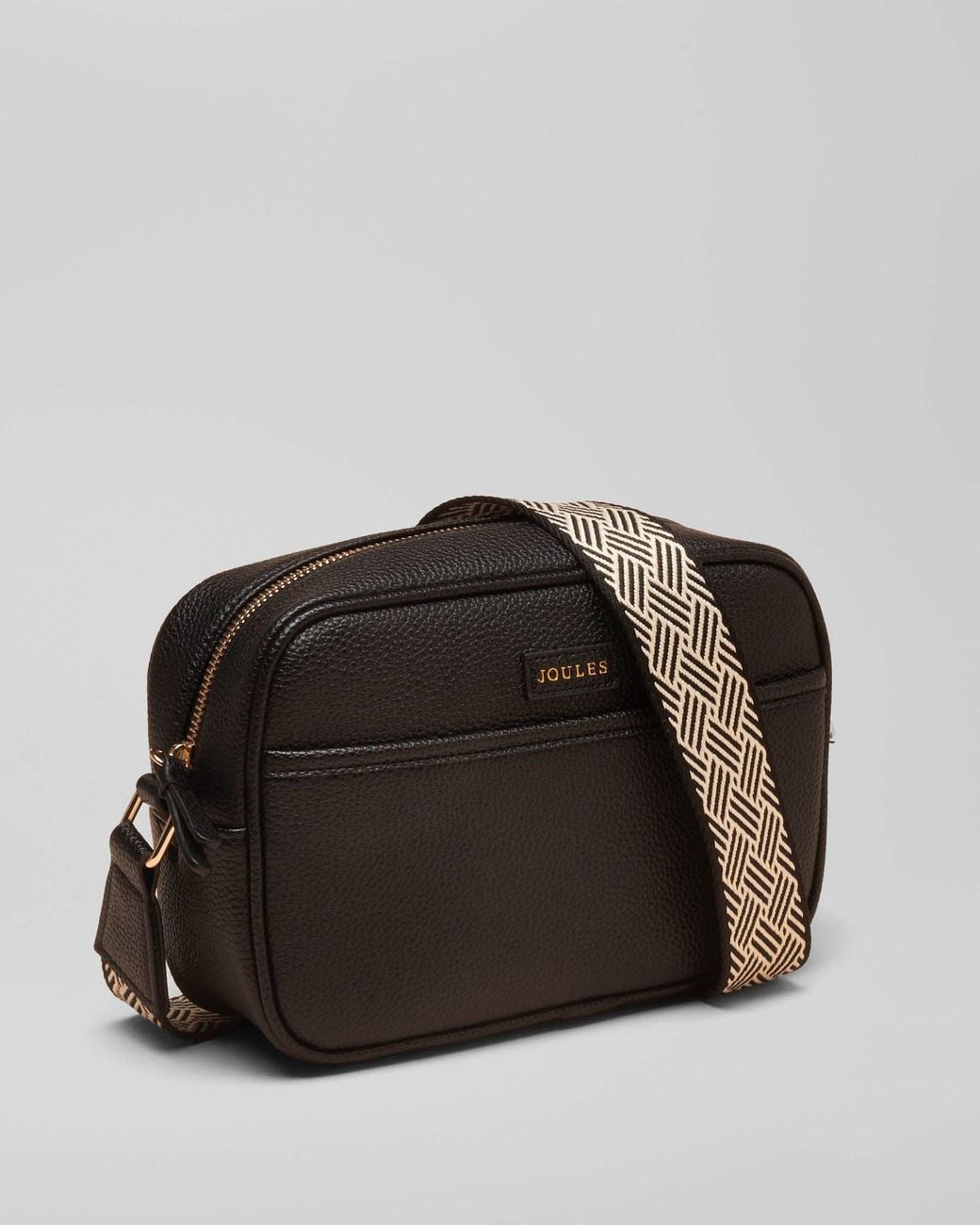 Joules Black Trent Faux Leather Crossbody Bag