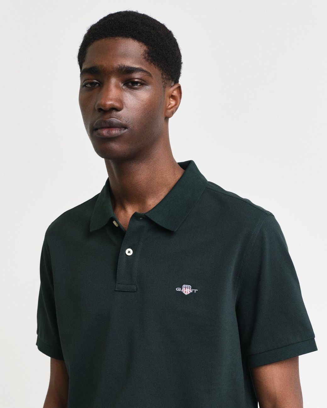 Gant Green Regular Fit Short Sleeve Shield Logo Pique Polo for men