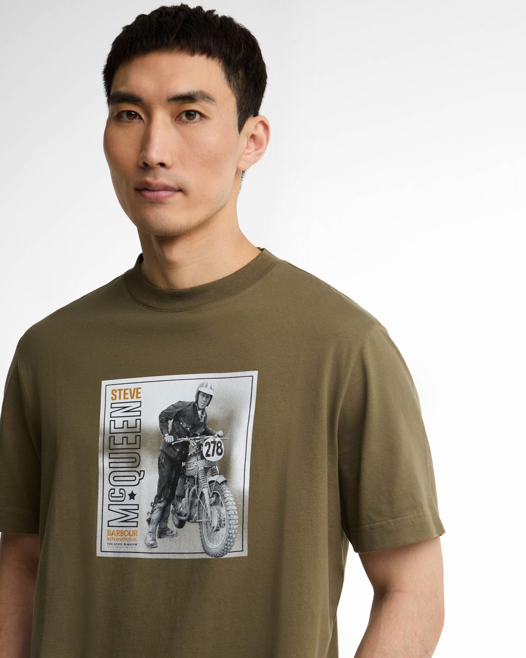 Barbour Green Steve Mcqueen Brandon Graphic T-Shirt for men