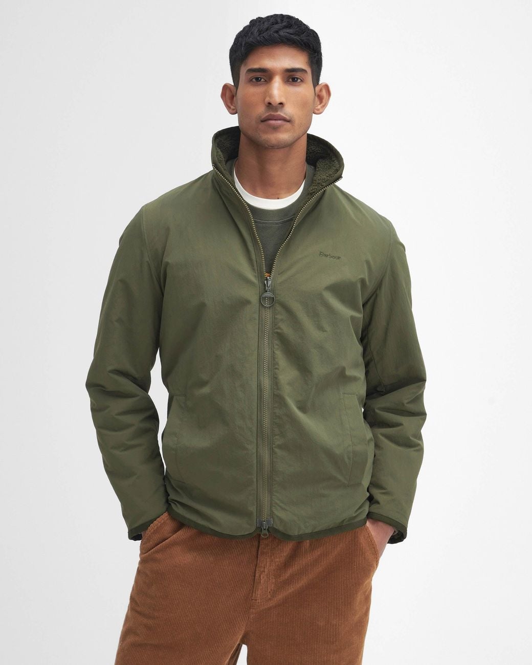 Barbour Green Reversible Fleece Jacket for men