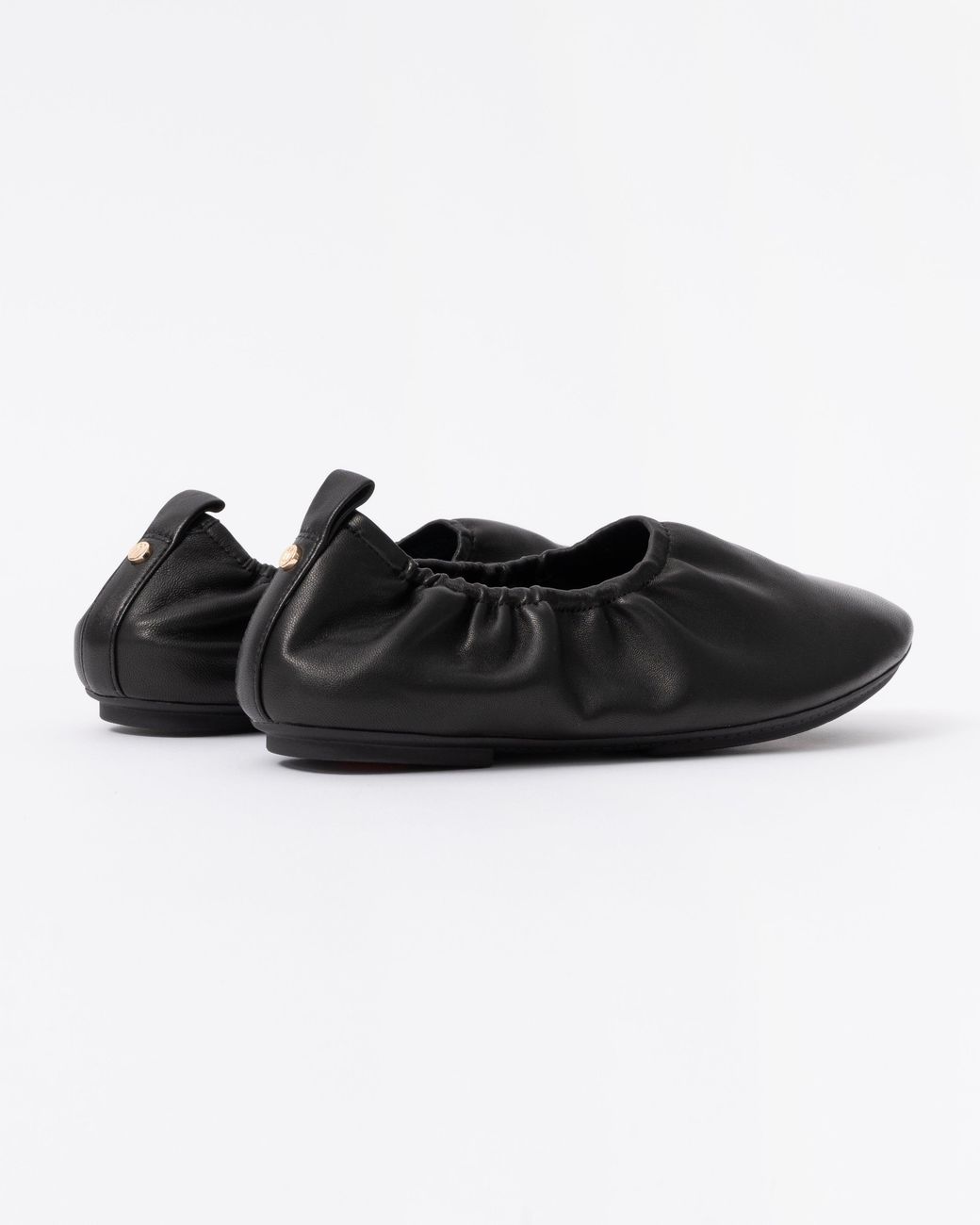Fitflop Black Delicato Poise Leather Ballerina Shoes