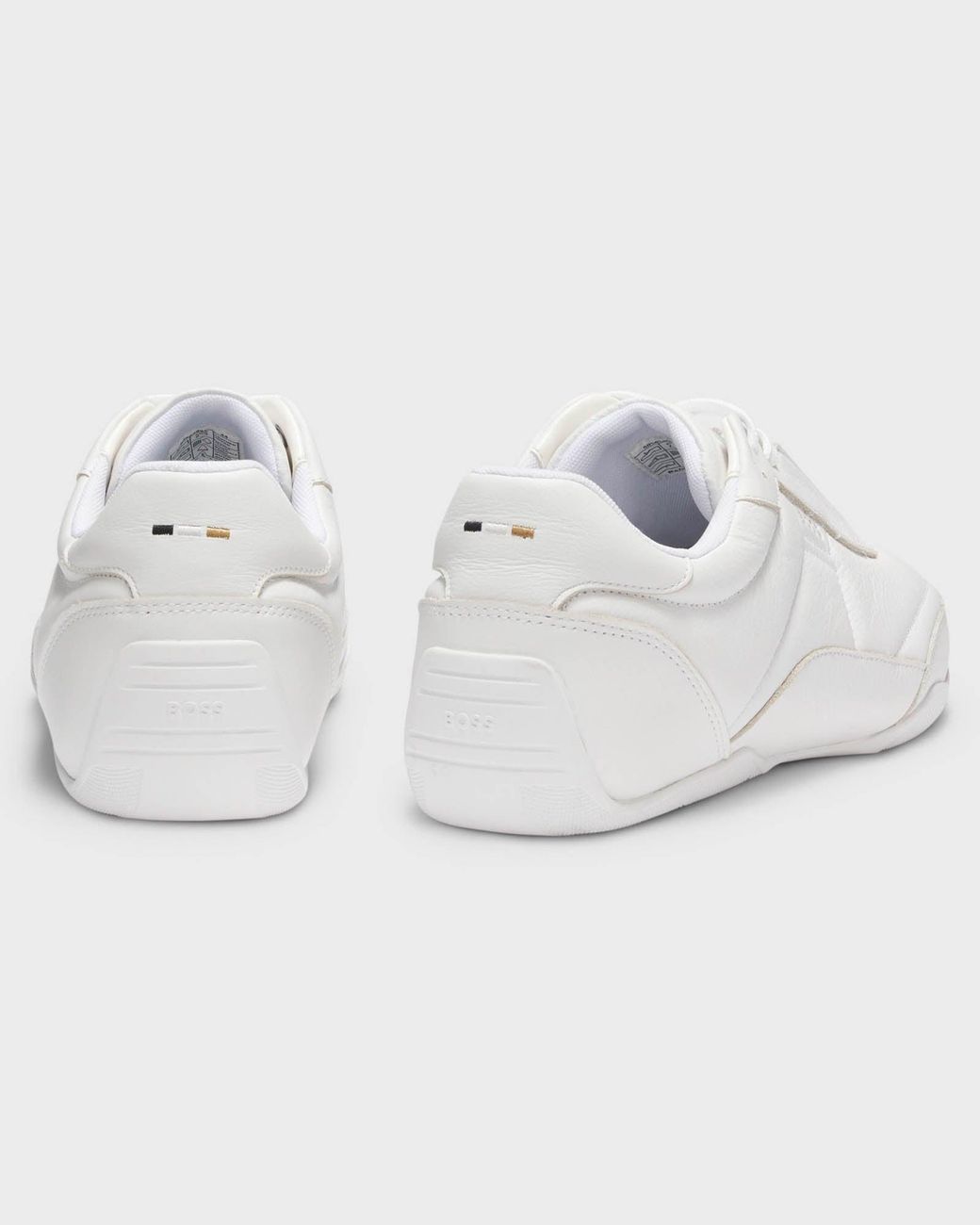 Boss White Jaylen Leather Trainers With Logo Detail for men