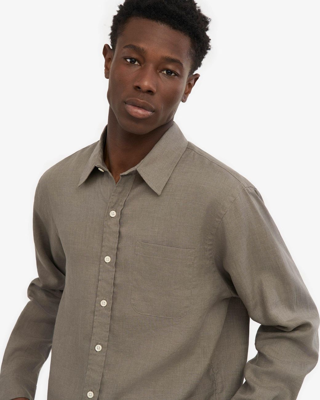 COLORFUL STANDARD Green Long Sleeve Linen Shirt for men