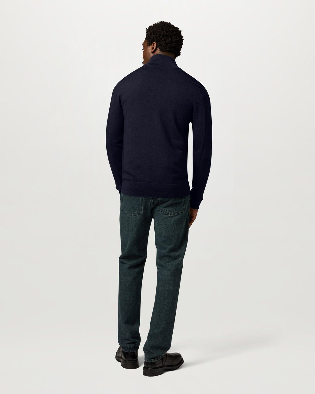 Belstaff Blue Colden Merino Quarter Zip Jumper for men
