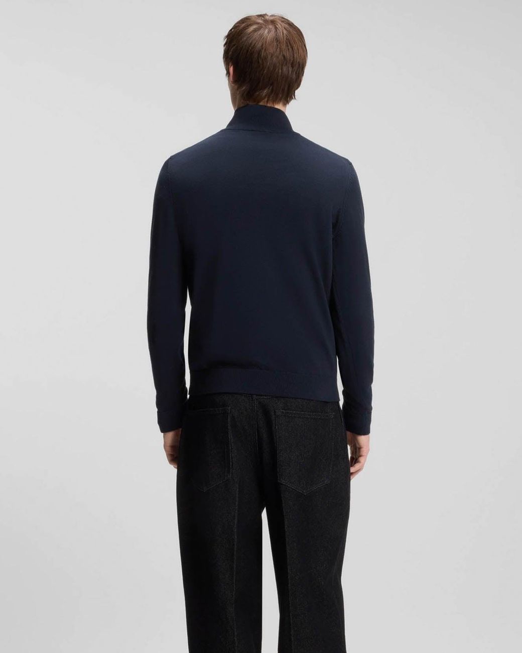 HUGO Blue San Quintus-C2 1/4 Zip Funnel Neck Jumper for men
