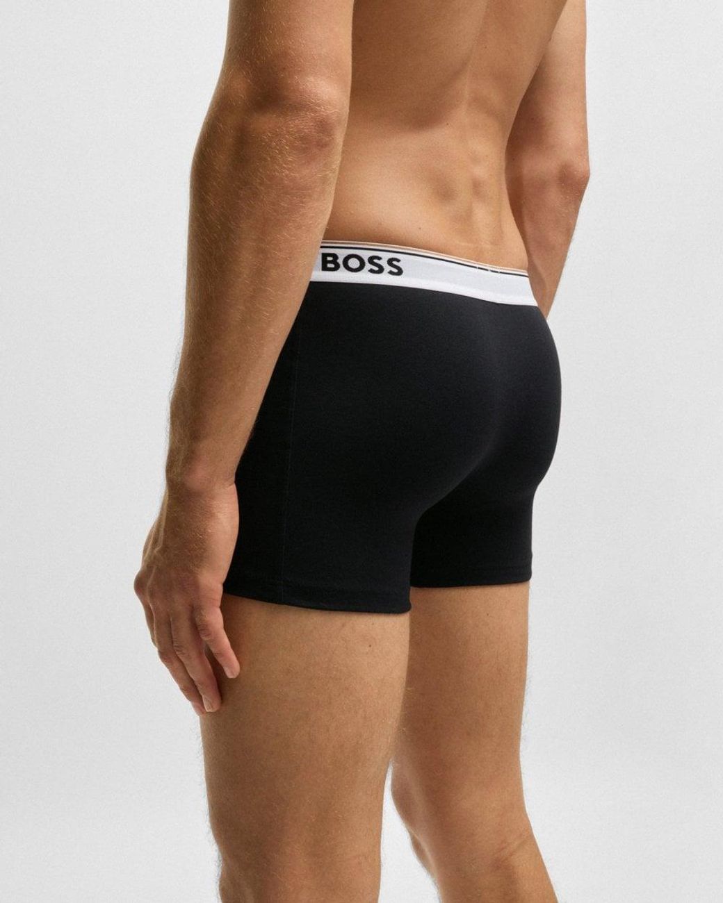 Boss Black Power Three Pack Stretch Cotton Boxer Briefs With Logos Nos Size: M for men