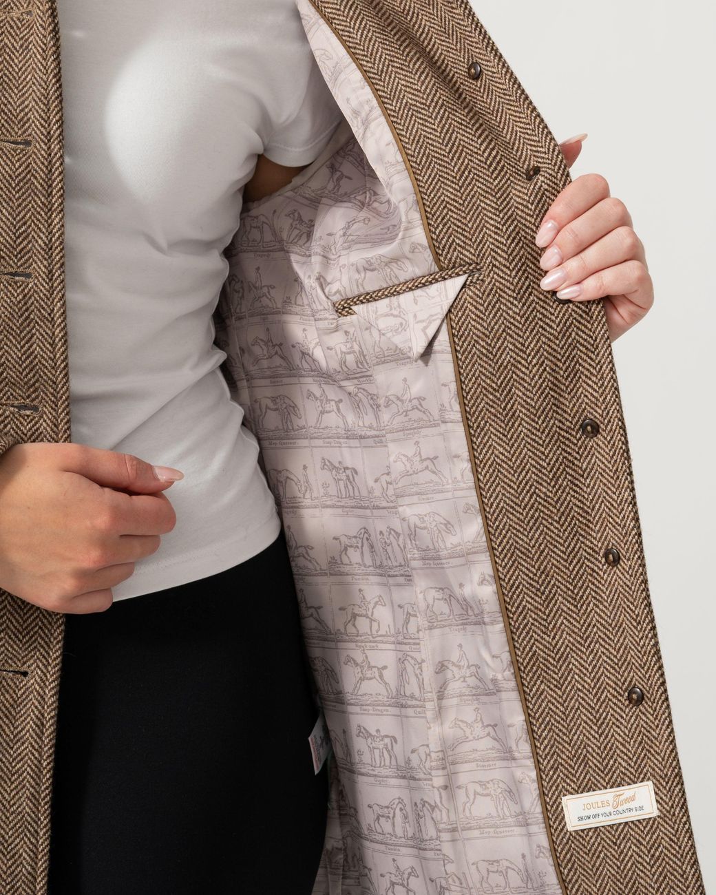 Joules Brown Saddlebury Longline Hacking Jacket