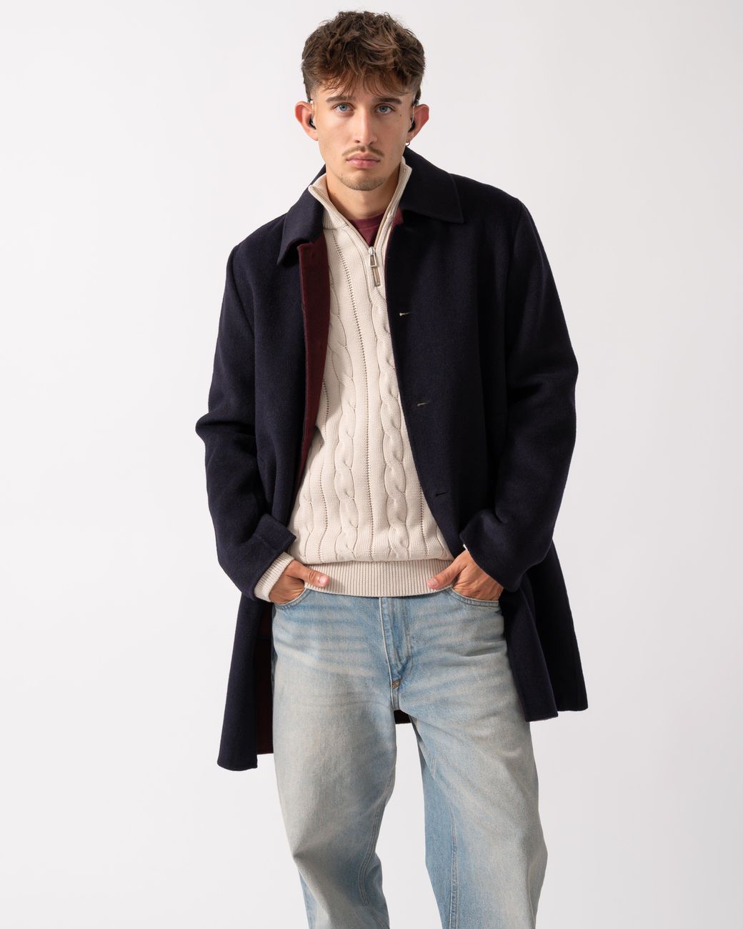 Paul Smith Blue Ps Double-Face Wool-Blend Overcoat for men