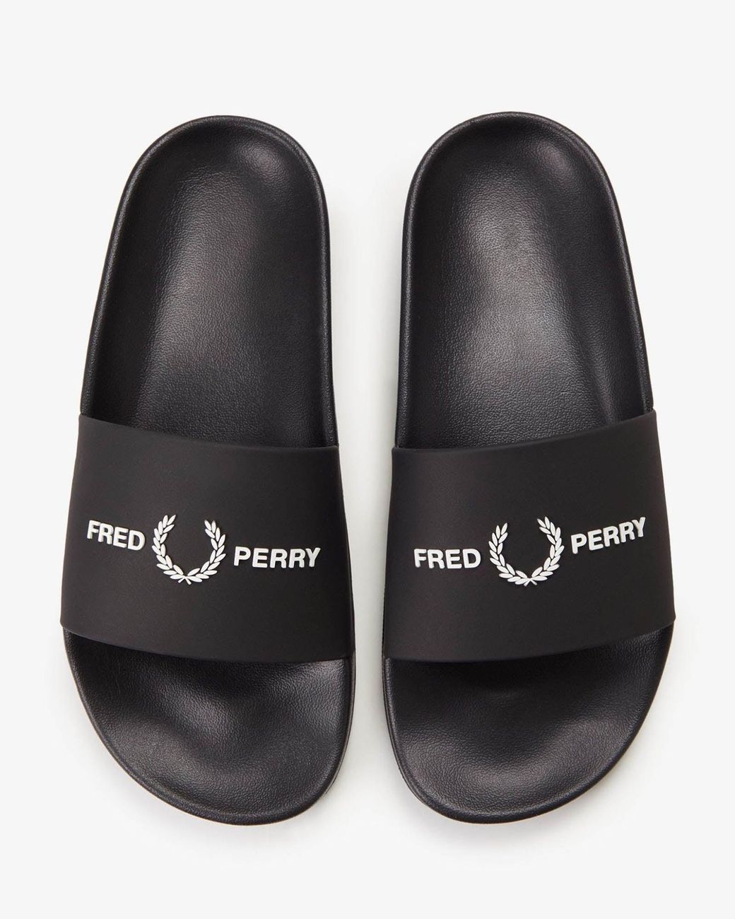 Fred Perry White Branded Slider for men