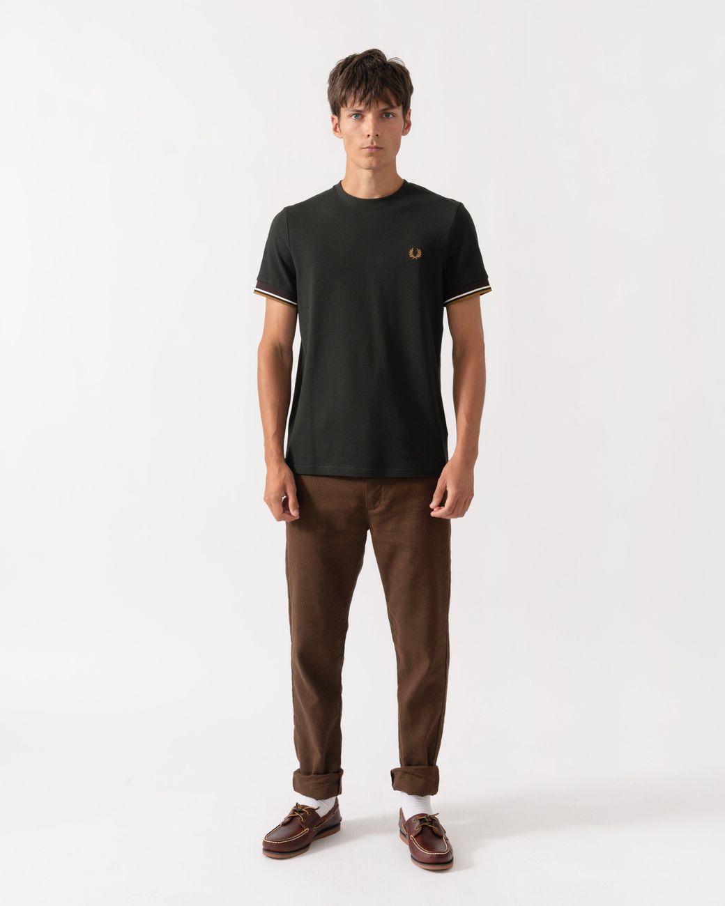 Fred Perry Black Twin Tipped Cuff T-Shirt for men