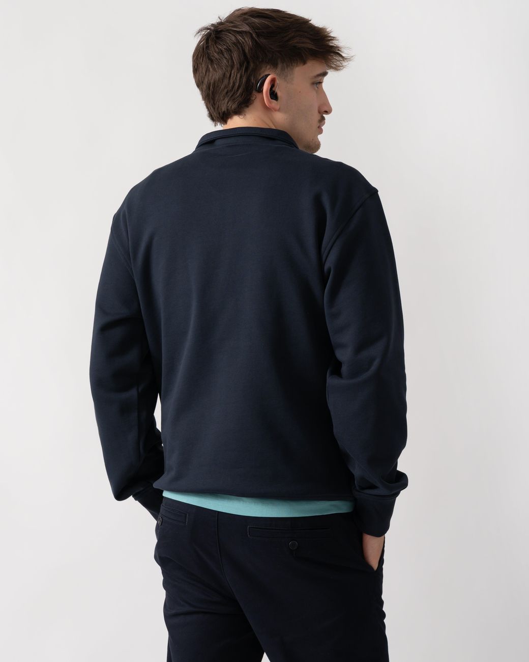 Moose Knuckles Blue Hartsfield 1/4 Zip Sweatshirt for men