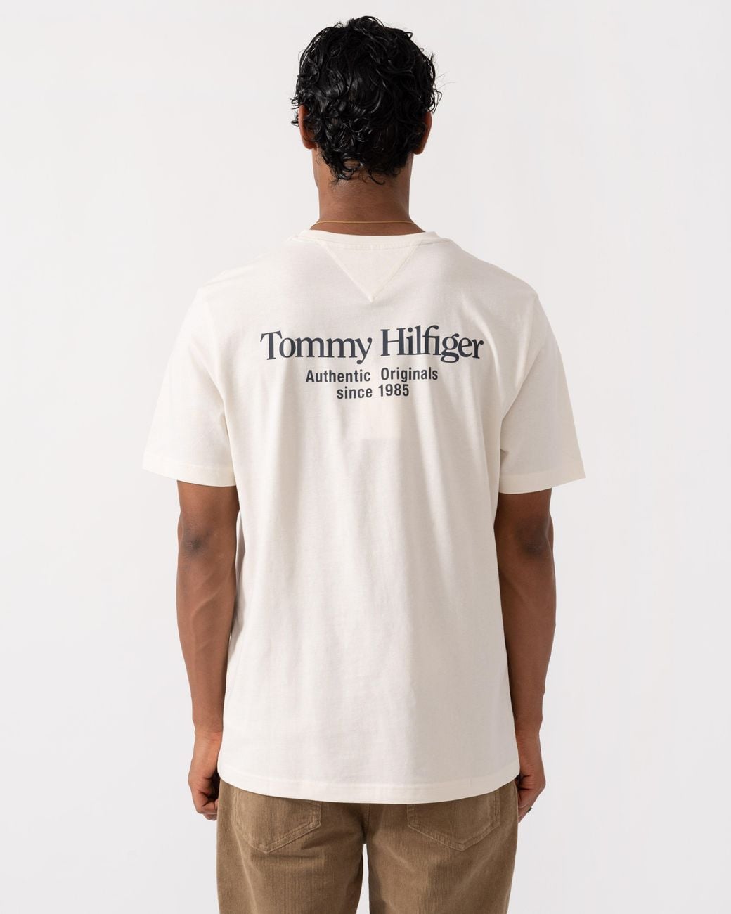 Tommy Hilfiger White Back Text Seasonal Graphic T-Shirt for men
