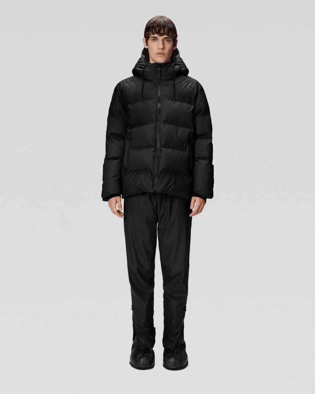 Rains Black Alta Puffer Jacket