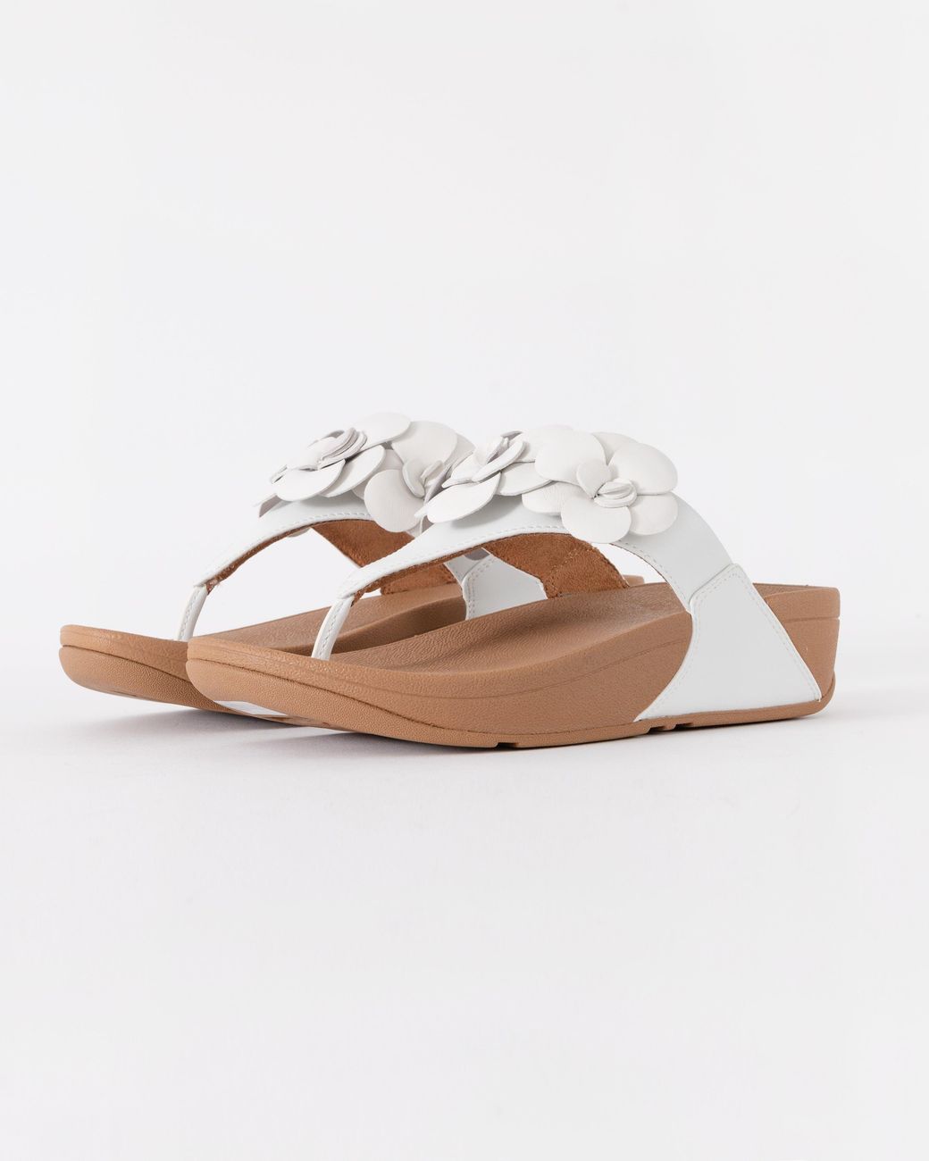 Fitflop White Lulu Flower Toe-Post Sandals