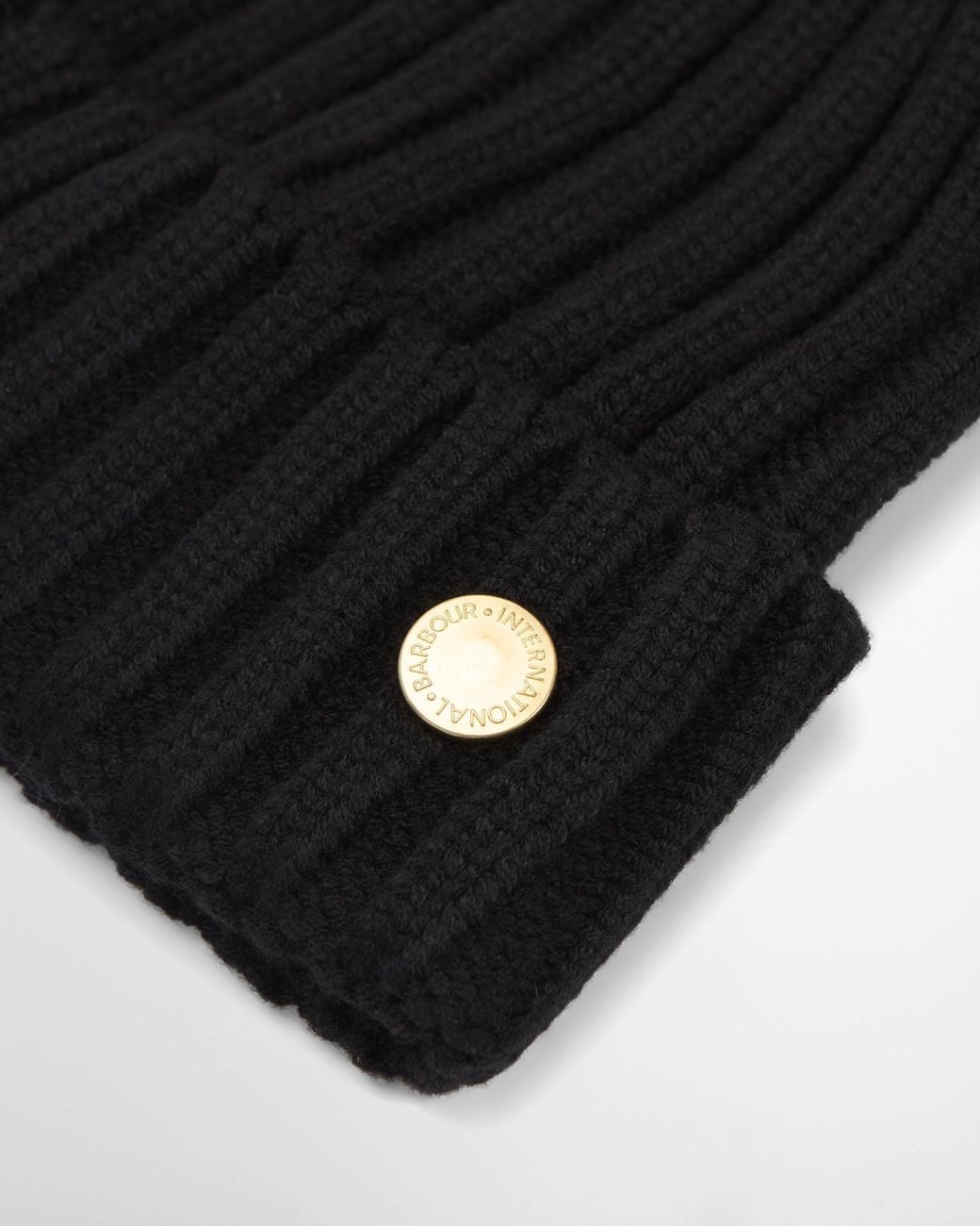 Barbour Black Conway Knitted Beanie Hat
