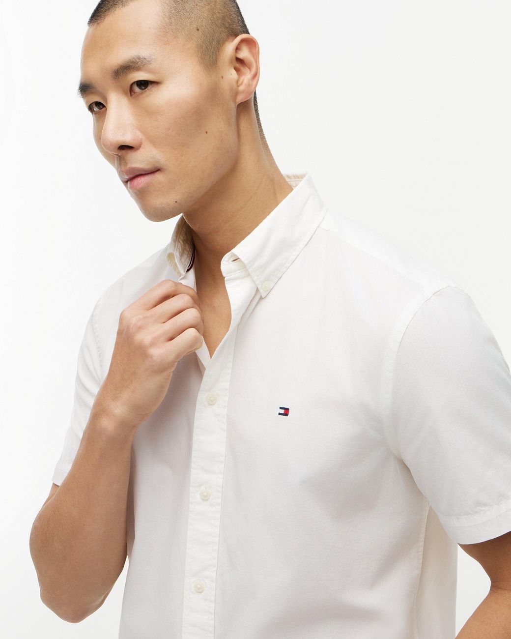 Tommy Hilfiger White Gmd Poplin Short Sleeve Shirt for men