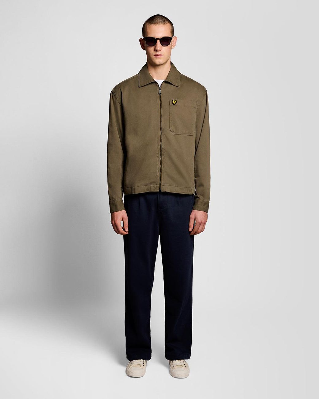 Lyle & Scott Natural Enzyme Wash Zip Overshirt for men
