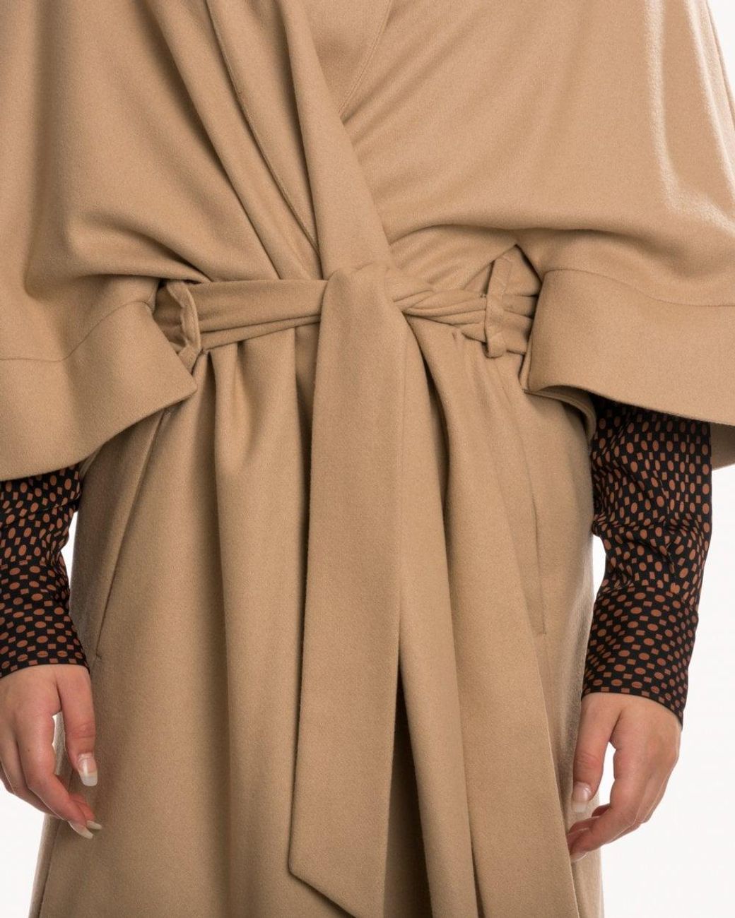 Calvin Klein Natural Wool Cashmere Wrap Coat