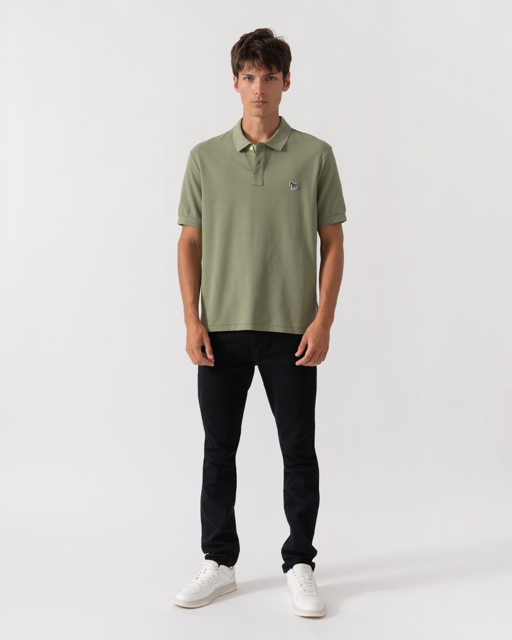 Paul Smith Green Ps Regular Fit Short Sleeve Organic Cotton Zebra Polo Shirt for men