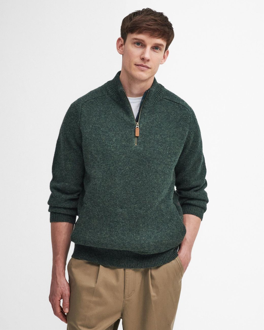 Barbour Talder Half Zip Knitted Jumper in Green for Men Lyst