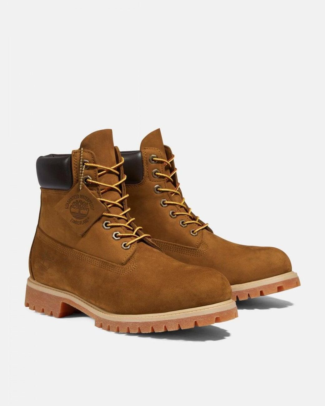 Timberland Brown 6 Premium Waterproof Boot (Wheat Nubuck Leather) Lace-Up Boots for men