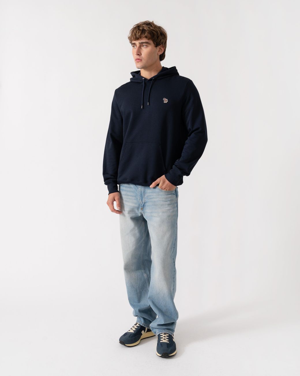 Paul Smith Blue Ps Pullover Hoodie With Zebra Logo for men