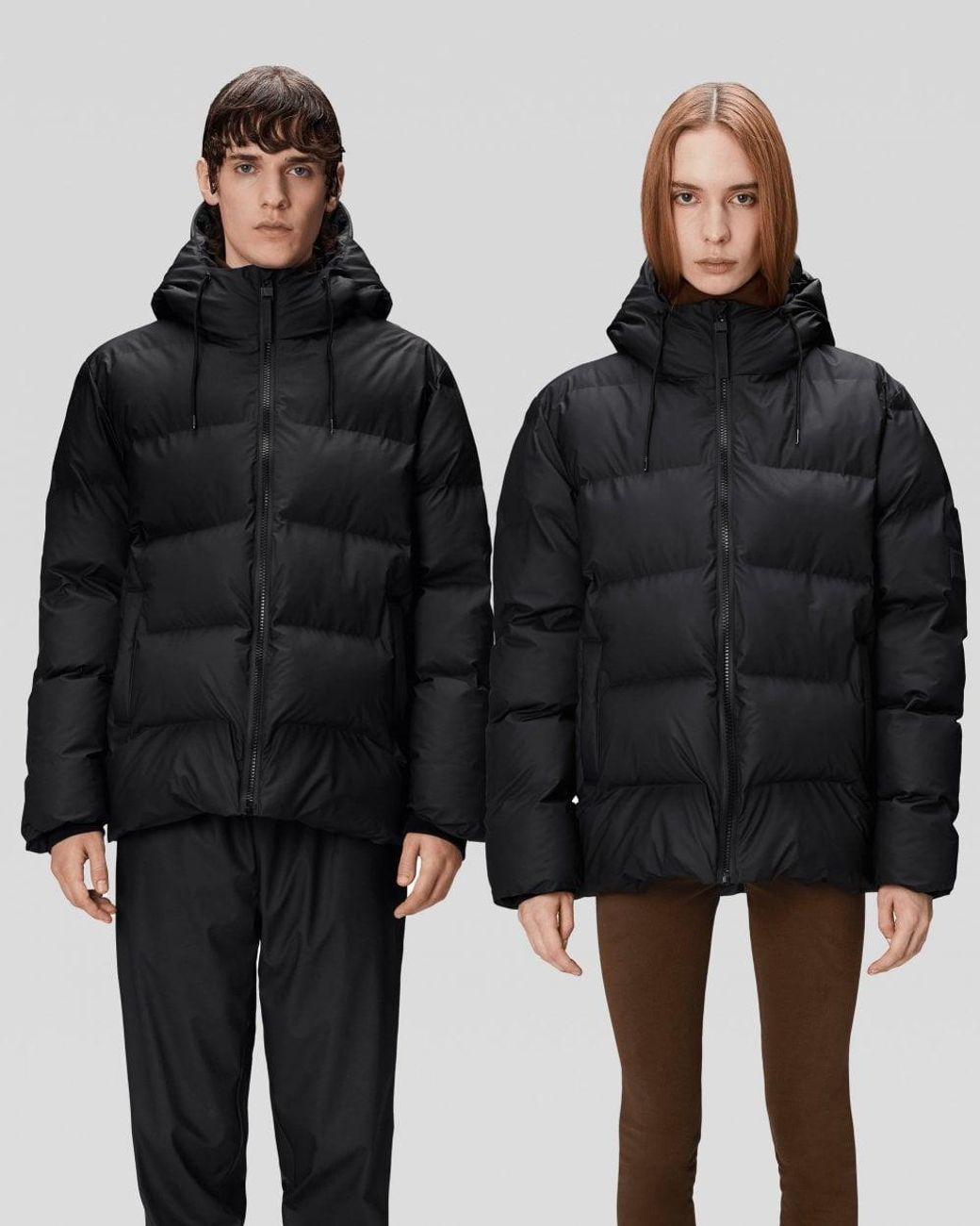 Rains Black Alta Puffer Jacket