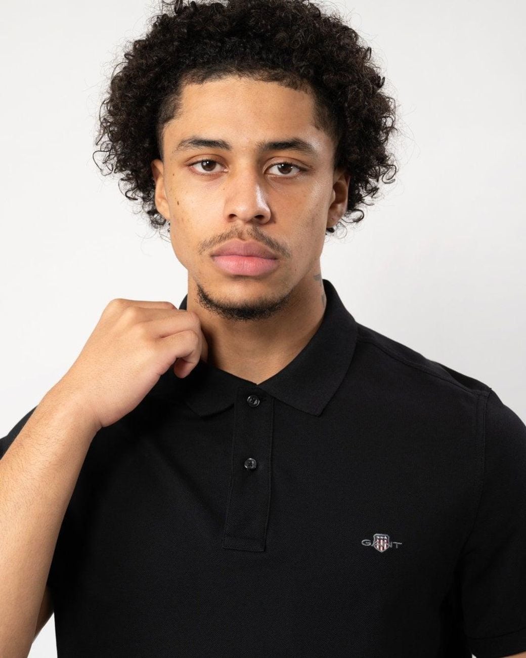 Gant Black Regular Fit Short Sleeve Shield Logo Pique Polo Size: M for men