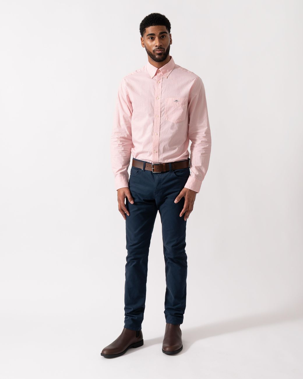 Gant Pink Regular Fit Classic Poplin Gingham Shirt for men