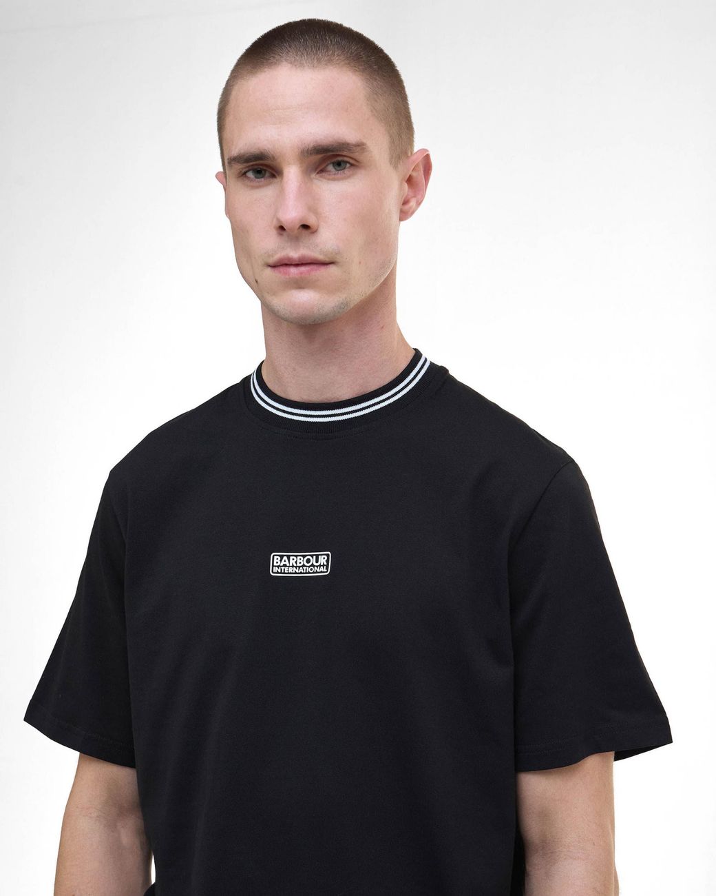 Barbour Black Central Logo T-Shirt for men