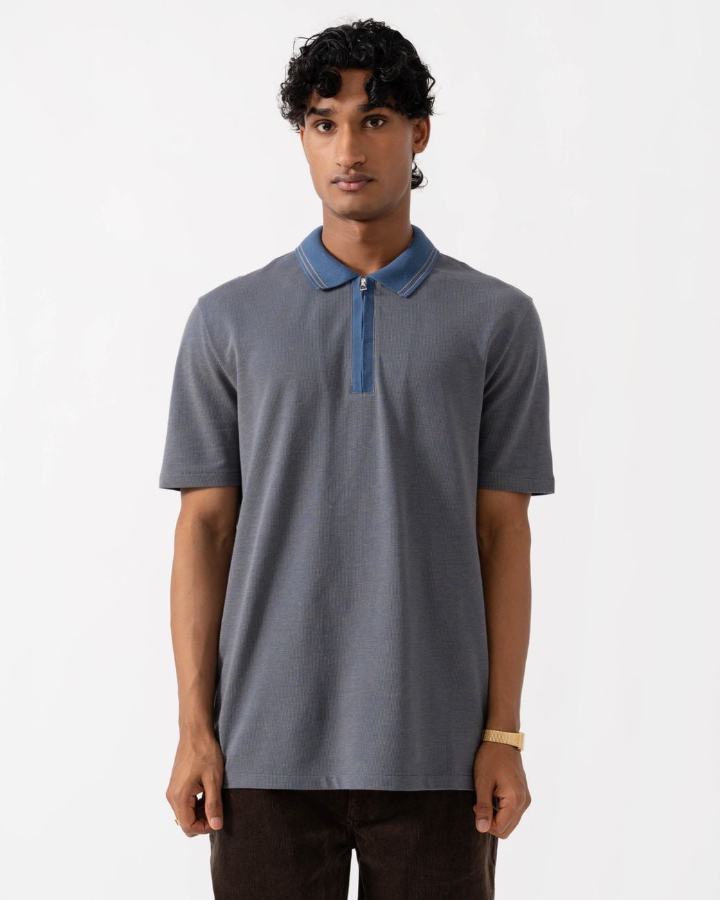 Paul Smith Blue Ps Reg Fit Zip Polo Shirt for men