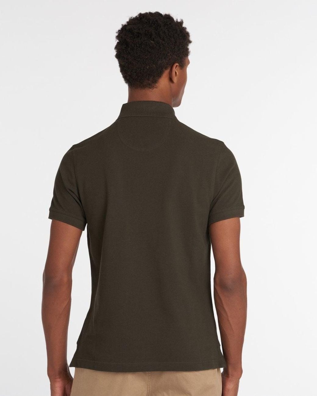 Barbour Brown Tartan Pique Polo Size: M for men