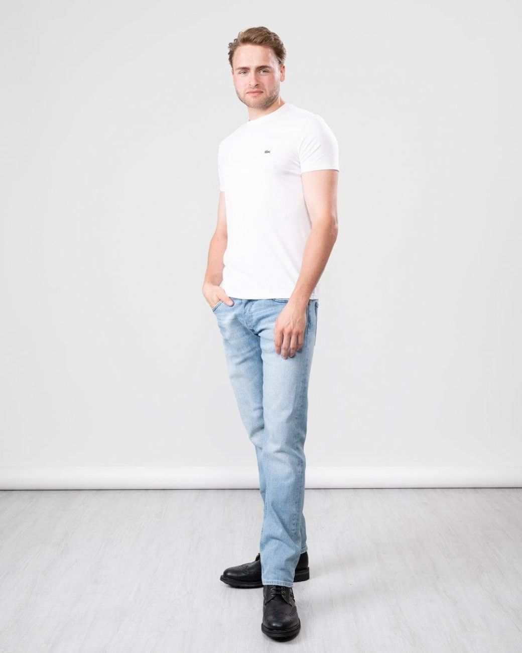 Lacoste White Crew Neck Pima Cotton Jersey T-Shirt for men