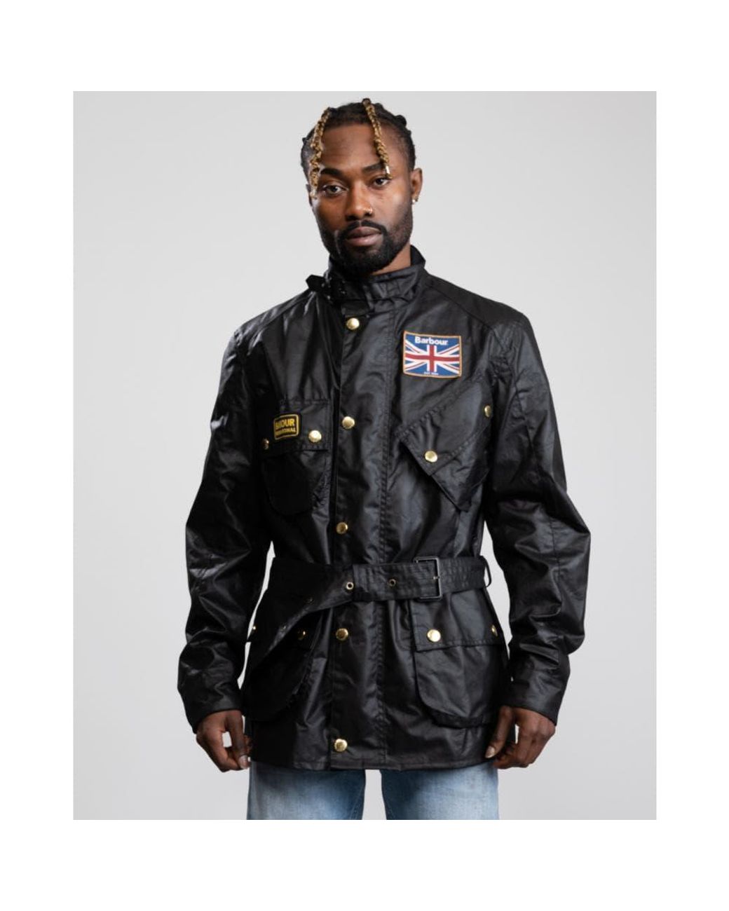 Barbour Union Jack International Wax Jacket in Black for Men | Lyst