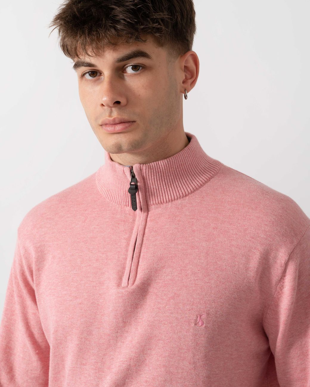 Joules Pink Hillside 1/4 Zip Jumper for men