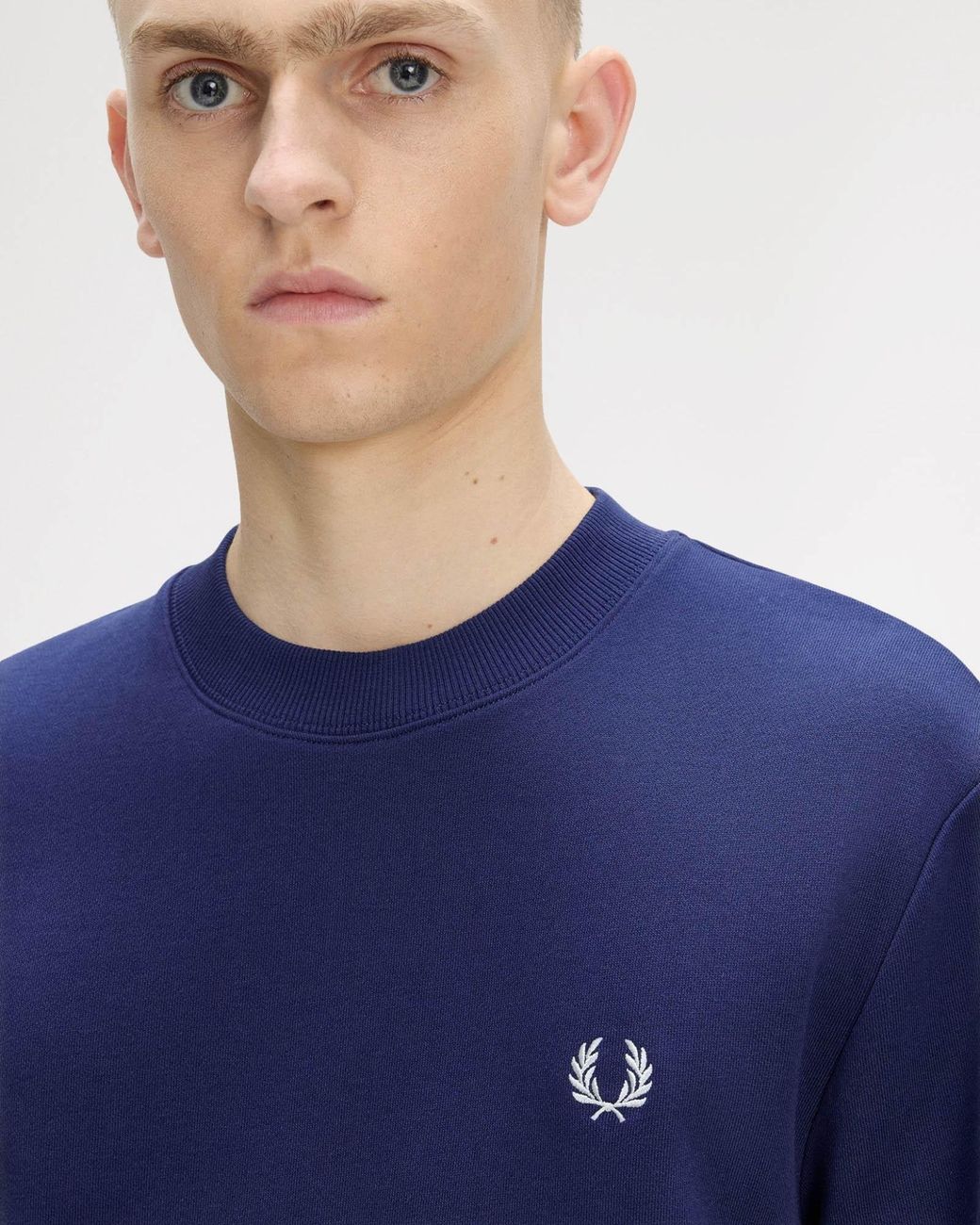 Fred Perry Blue Crew Neck Sweatshirt for men