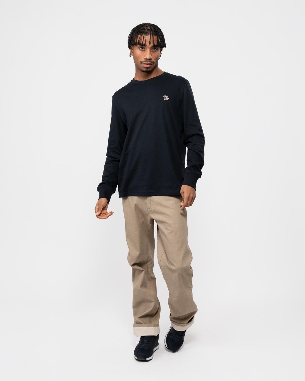 Paul Smith Blue Ps Regular Fit Long Sleeve Zebra T-Shirt for men