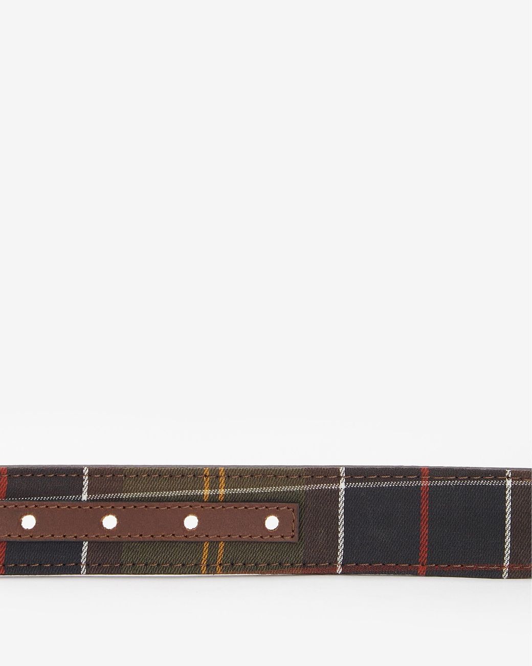 Barbour Brown Reversible Tartan Leather Belt Size: L for men