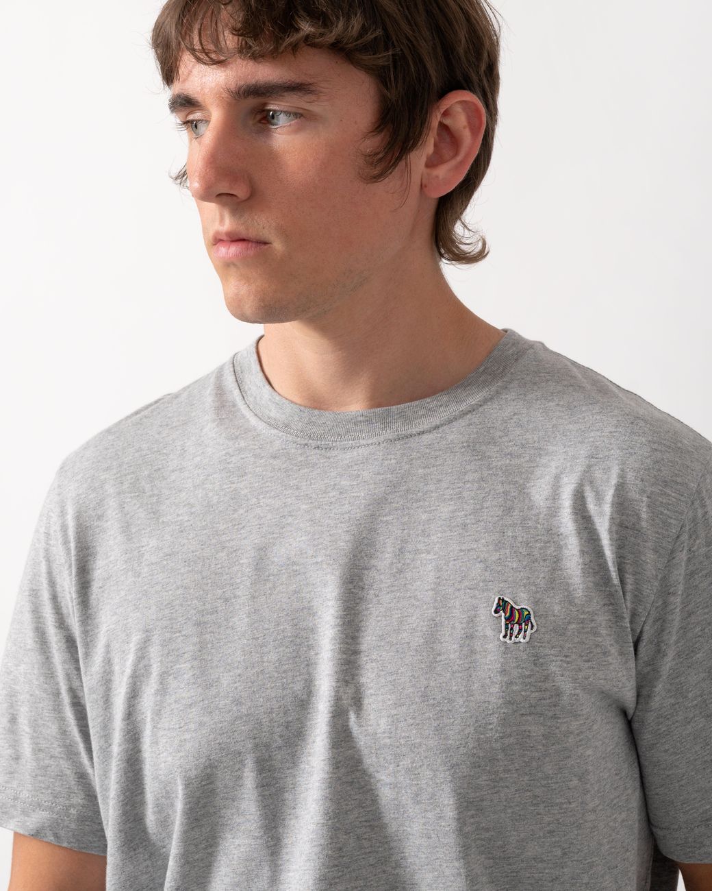 Paul Smith Gray Ps Regular Fit Cotton Zebra Logo T-Shirt for men