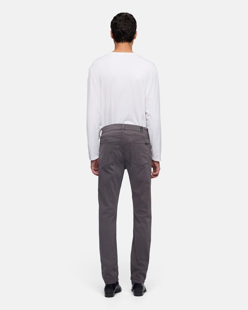 7 For All Mankind Gray Slimmy Slim Fit Stretch Sateen Jeans for men